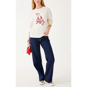 NWOT Lilly Pulitzer Ballad Long Sleeve Sweatshirt Coconut Festive Frocks Sz‎ XL
